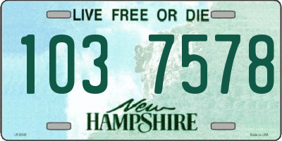 NH license plate 1037578