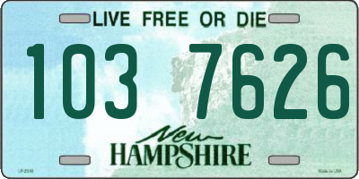NH license plate 1037626