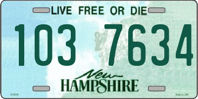 NH license plate 1037634