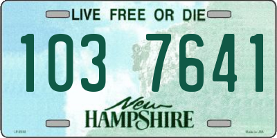 NH license plate 1037641