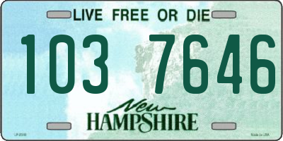 NH license plate 1037646