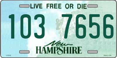 NH license plate 1037656