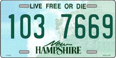 NH license plate 1037669