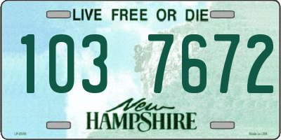 NH license plate 1037672
