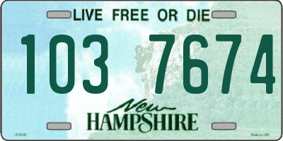 NH license plate 1037674