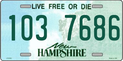 NH license plate 1037686