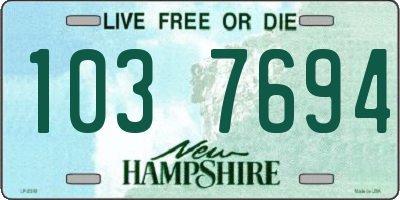 NH license plate 1037694