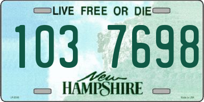 NH license plate 1037698