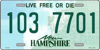 NH license plate 1037701