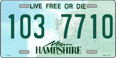 NH license plate 1037710
