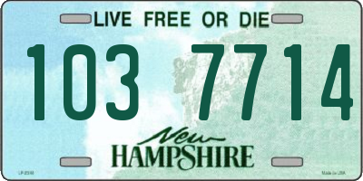 NH license plate 1037714