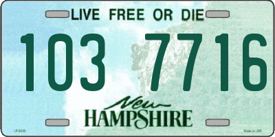NH license plate 1037716