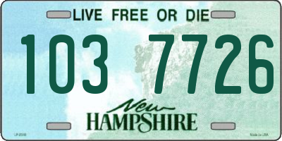 NH license plate 1037726