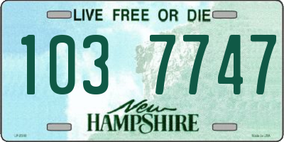 NH license plate 1037747