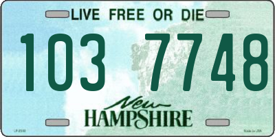 NH license plate 1037748