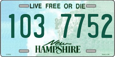 NH license plate 1037752
