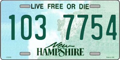 NH license plate 1037754