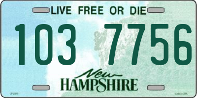NH license plate 1037756