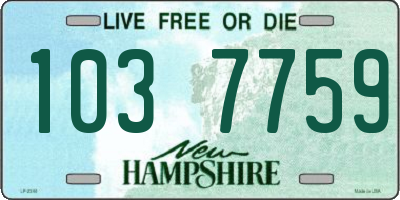 NH license plate 1037759