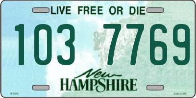 NH license plate 1037769
