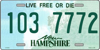 NH license plate 1037772