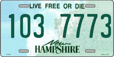 NH license plate 1037773