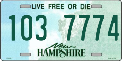 NH license plate 1037774