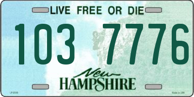 NH license plate 1037776
