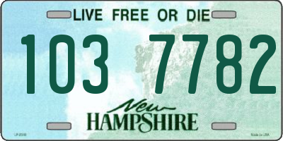 NH license plate 1037782