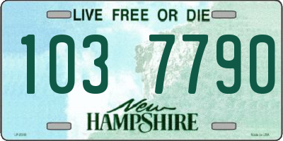 NH license plate 1037790