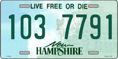 NH license plate 1037791