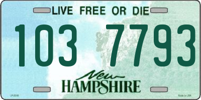 NH license plate 1037793