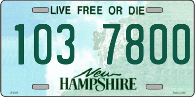 NH license plate 1037800