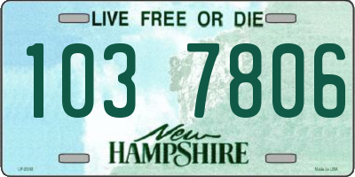 NH license plate 1037806