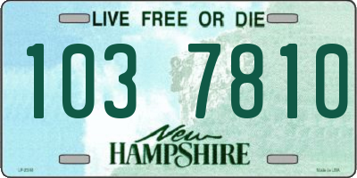 NH license plate 1037810