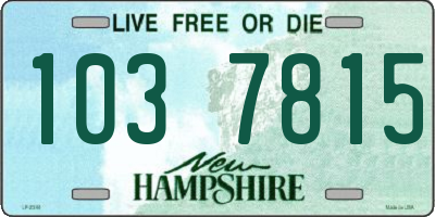 NH license plate 1037815