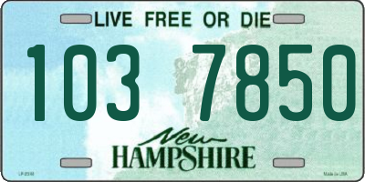 NH license plate 1037850