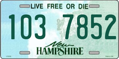 NH license plate 1037852