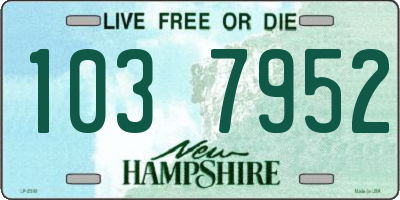 NH license plate 1037952