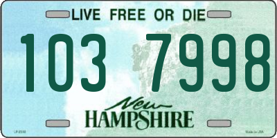 NH license plate 1037998