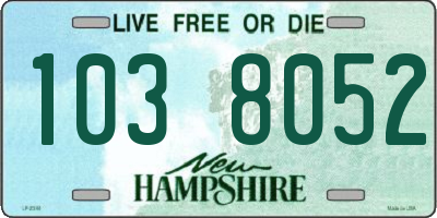 NH license plate 1038052