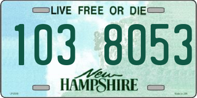 NH license plate 1038053