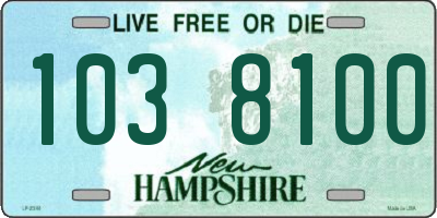 NH license plate 1038100