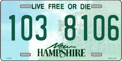 NH license plate 1038106