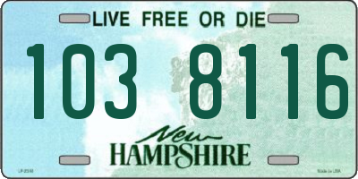 NH license plate 1038116