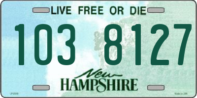 NH license plate 1038127