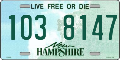 NH license plate 1038147
