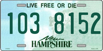 NH license plate 1038152