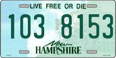 NH license plate 1038153