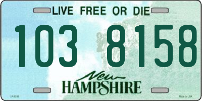 NH license plate 1038158